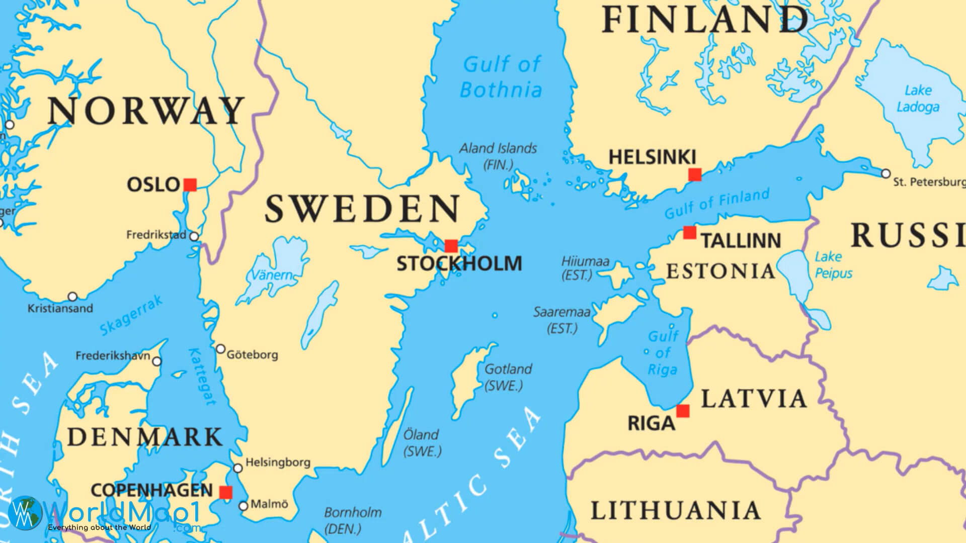 Tallinn and Helsinki Location Map